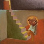 guy going upstairs to door